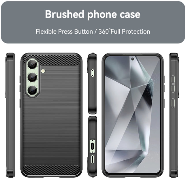 Carbon Fiber Brushed Texture TPU Phone Case, For Samsung Galaxy S24 FE 5G