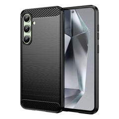 Carbon Fiber Brushed Texture TPU Phone Case, For Samsung Galaxy S25 5G, For Samsung Galaxy S25+ 5G, For Samsung Galaxy S25 Ultra 5G, For Samsung Galaxy S24 FE 5G