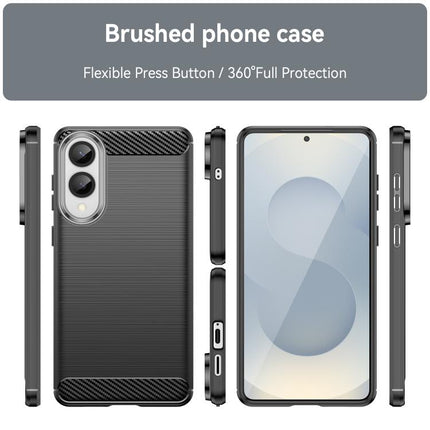Carbon Fiber Brushed Texture TPU Phone Case, For Samsung Galaxy S24 FE 5G