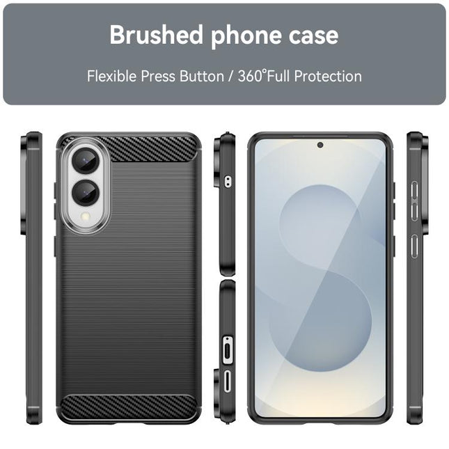 Carbon Fiber Brushed Texture TPU Phone Case, For Samsung Galaxy S24 FE 5G