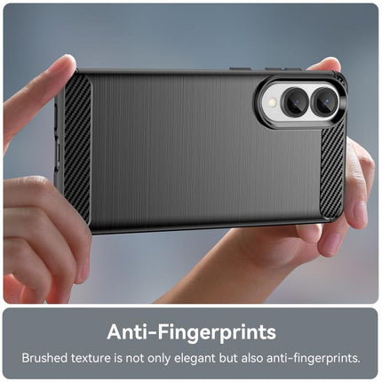 Carbon Fiber Brushed Texture TPU Phone Case, For Samsung Galaxy S24 FE 5G