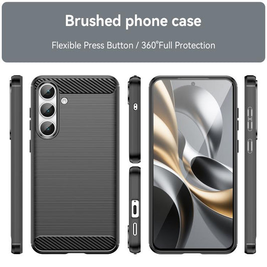 Carbon Fiber Brushed Texture TPU Phone Case, For Samsung Galaxy S25 FE 5G, For Samsung Galaxy S25 Edge 5G, For Samsung Galaxy S25 5G, For Samsung Galaxy S25+ 5G, For Samsung Galaxy S25 Ultra 5G, For Samsung Galaxy S24 FE 5G