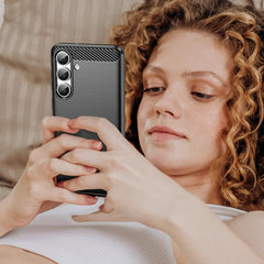 Carbon Fiber Brushed Texture TPU Phone Case, For Samsung Galaxy S25 FE 5G, For Samsung Galaxy S25 Edge 5G, For Samsung Galaxy S25 5G, For Samsung Galaxy S25+ 5G, For Samsung Galaxy S25 Ultra 5G, For Samsung Galaxy S24 FE 5G