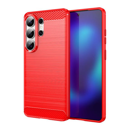 Carbon Fiber Brushed Texture TPU Phone Case, For Samsung Galaxy S26+ 5G, For Samsung Galaxy S26 Edge 5G, For Samsung Galaxy S26 Ultra 5G, For Samsung Galaxy S25 FE 5G, For Samsung Galaxy S25 Edge 5G, For Samsung Galaxy S25 5G, For Samsung Galaxy S25+ 5...