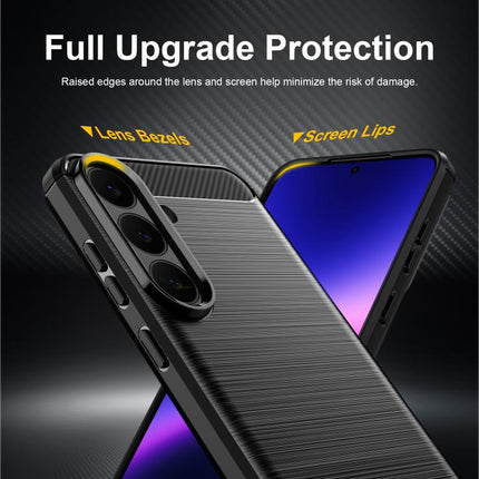 Carbon Fiber Brushed Texture TPU Phone Case, For Samsung Galaxy S26+ 5G, For Samsung Galaxy S26 Edge 5G, For Samsung Galaxy S26 Ultra 5G, For Samsung Galaxy S25 FE 5G, For Samsung Galaxy S25 Edge 5G, For Samsung Galaxy S25 5G, For Samsung Galaxy S25+ 5...