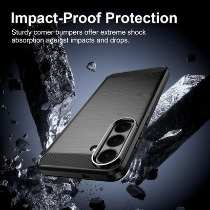 Carbon Fiber Brushed Texture TPU Phone Case, For Samsung Galaxy S26+ 5G, For Samsung Galaxy S26 Edge 5G, For Samsung Galaxy S26 Ultra 5G, For Samsung Galaxy S25 FE 5G, For Samsung Galaxy S25 Edge 5G, For Samsung Galaxy S25 5G, For Samsung Galaxy S25+ 5...