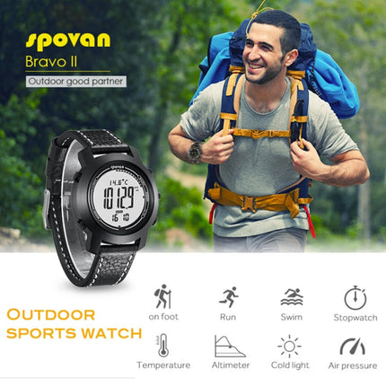SPOVAN Bravo II Multifunctional Outdoor Sports Compass Watch, Bravo II