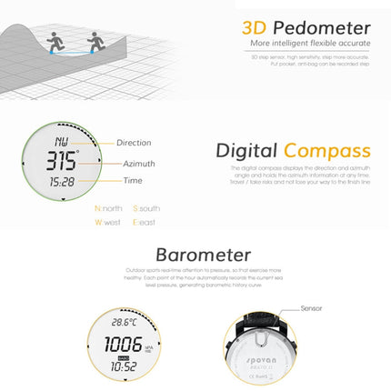 SPOVAN Bravo II Multifunctional Outdoor Sports Compass Watch, Bravo II