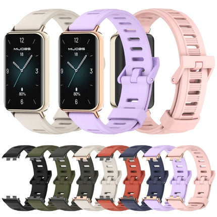 MIJOBS Flat Hole Breathable TPU Watch Band, For Honor Band 10 / 9