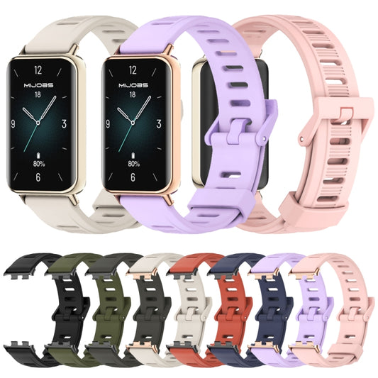 MIJOBS Flat Hole Breathable TPU Watch Band, For Honor Band 10 / 9