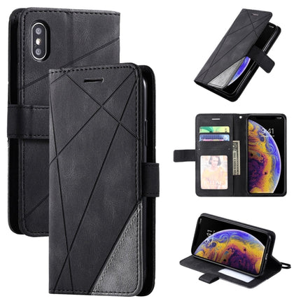 Skin Feel Splicing Horizontal Flip Leather Case with Holder & Card Slots & Wallet & Photo Frame, For iPhone XS Max