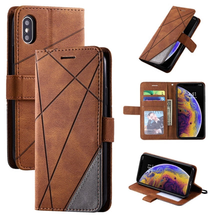 Skin Feel Splicing Horizontal Flip Leather Case with Holder & Card Slots & Wallet & Photo Frame, For iPhone XS Max