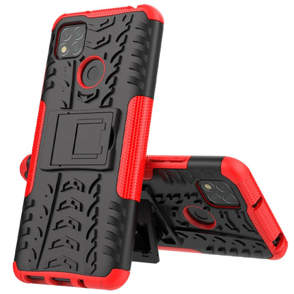 Tire Texture Shockproof TPU + PC Protective Case with Holder, For Xiaomi Redmi 9C, For OPPO Realme C15