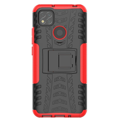 Tire Texture Shockproof TPU + PC Protective Case with Holder, For Xiaomi Redmi 9C, For OPPO Realme C15