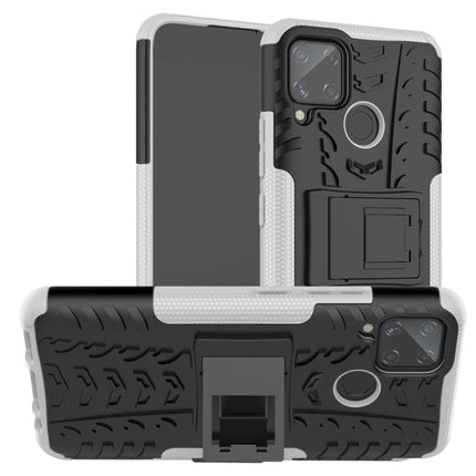Tire Texture Shockproof TPU + PC Protective Case with Holder, For Xiaomi Redmi 9C, For OPPO Realme C15