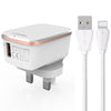 LDNIO A1204Q QC3.0 18W USB Fast Charger with 1m USB to 8 Pin Cable, EU Plug, UK Plug, US Plug