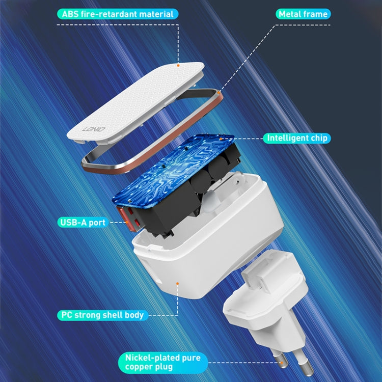 LDNIO A1204Q QC3.0 18W USB Fast Charger with 1m USB to 8 Pin Cable, EU Plug, UK Plug, US Plug