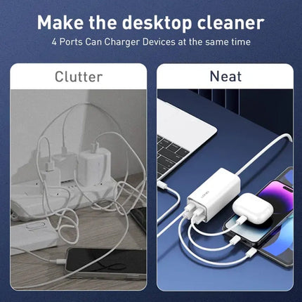 LDNIO A4610C PD65W Dual USB-C / Type-C + Dual USB Fast Charger, Cable Length: 1.5m, EU Plug·, A4610C (UK Plug), US Plug