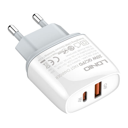 LDNIO Q229 QC3.0 / PD20W USB + Type-C Fast Charger with 1m Type-C to Type-C Cable, EU Plug, UK Plug, US Plug
