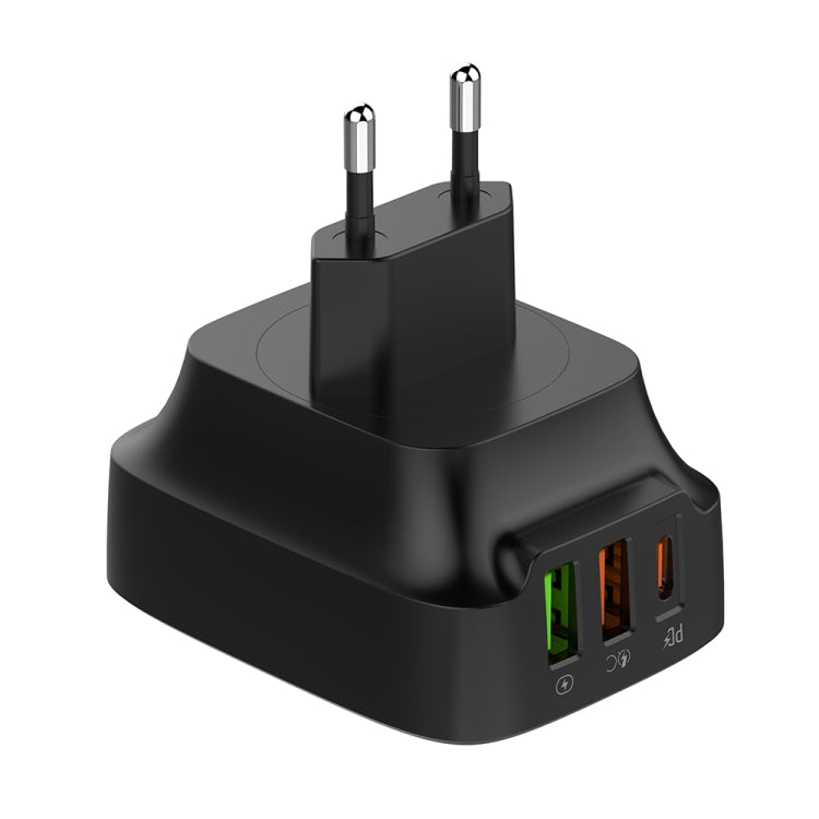 LDNIO Q334 32W Type-C + Dual USB Port Charger with 1m Micro USB Data Cable, EU Plug, UK Plug, US Plug