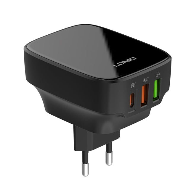 LDNIO Q334 32W Type-C + Dual USB Port Charger with 1m Micro USB Data Cable, EU Plug