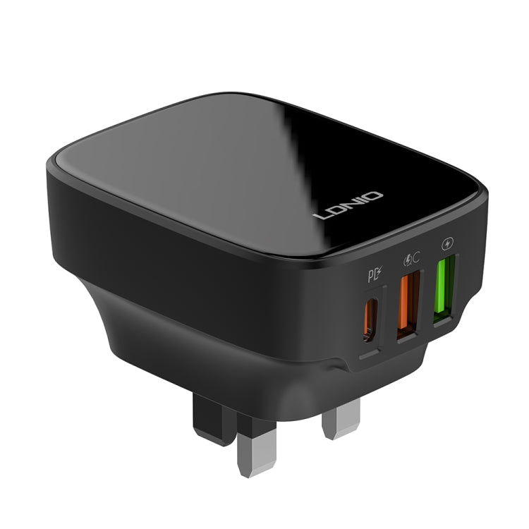 LDNIO Q334 32W Type-C + Dual USB Port Charger with 1m Micro USB Data Cable, EU Plug, UK Plug, US Plug