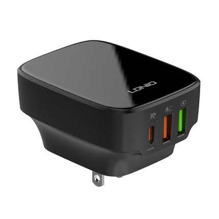 LDNIO Q334 32W Type-C + Dual USB Port Charger with 1m USB-C / Type-C to USB-C / Type-C Data Cable, EU Plug, UK Plug, US Plug