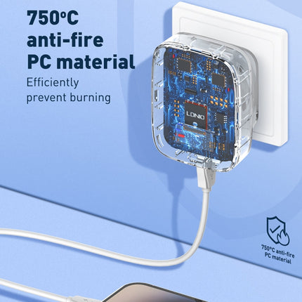 LDNIO Q334 32W Type-C + Dual USB Port Charger with 1m USB-C / Type-C to USB-C / Type-C Data Cable, EU Plug, UK Plug, US Plug