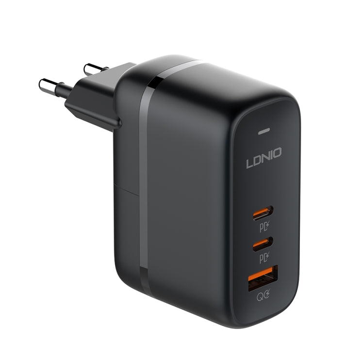 LDNIO Q366 65W USB + Dual Type-C Port Charger with 1m USB-C / Type-C to USB-C / Type-C Data Cable, EU Plug, UK Plug, US Plug