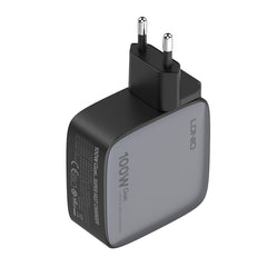 LDNIO Q408 100W GaN USB+3 USB-C / Type-C Interface Charger with 1m 100W USB-C / Type-C to USB-C / Type-C Data Cable, EU Plug, UK Plug, US Plug