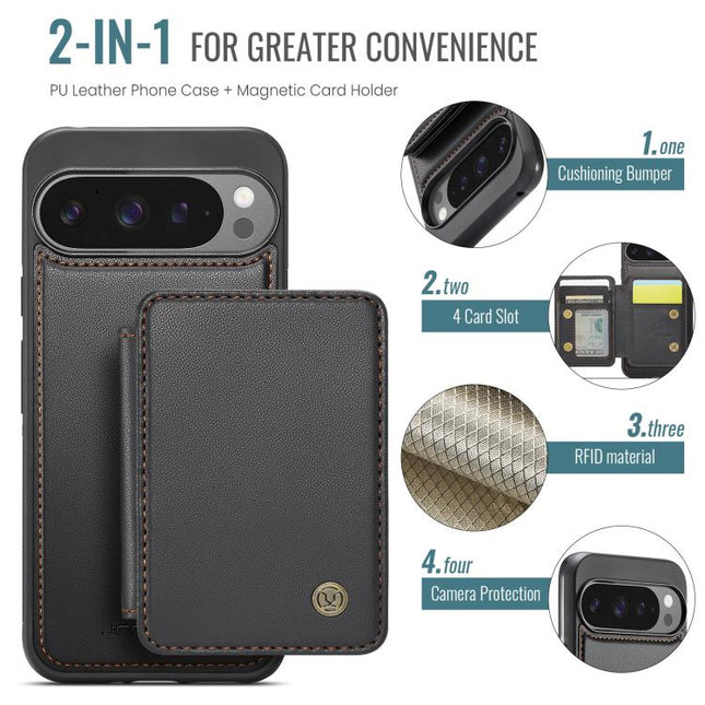 JEEHOOD J05 Business Magnetic Style RFID Leather Phone Case, For Google Pixel 11 Pro XL, For Google Pixel 11 / 11 Pro, For Google Pixel 10a, For Google Pixel 9a
