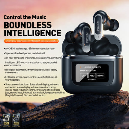 WK Beluga S9 Smart Color Screen True Wireless Noise Reduction Bluetooth Earphone