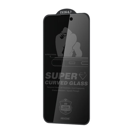 WK WTP-092 King Kong 6D Curved 28 Degree Privacy Tempered Glass Film, For iPhone 16 Pro Max, For iPhone 16 Pro, For iPhone 16 Plus / 15 Plus, For iPhone 16 / 15