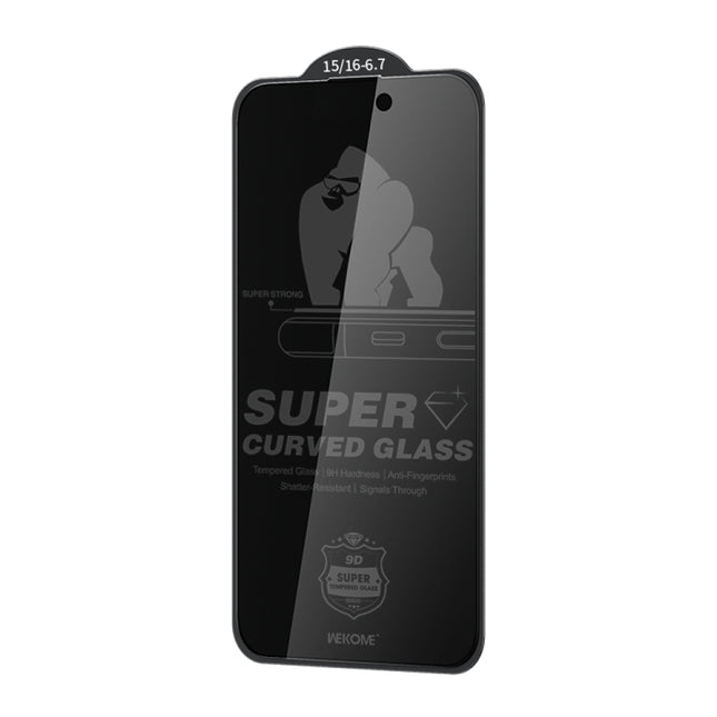 WK WTP-092 King Kong 6D Curved 28 Degree Privacy Tempered Glass Film, For iPhone 16 Pro Max, For iPhone 16 Pro, For iPhone 16 Plus / 15 Plus, For iPhone 16 / 15