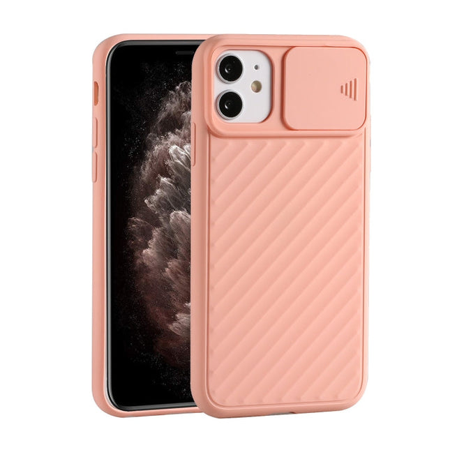 Sliding Camera Cover Design Twill Anti-Slip TPU Case, For iPhone 12 Pro Max