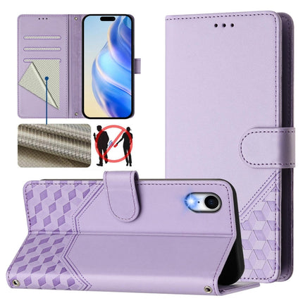 Honeycomb Embossing RFID Leather Phone Case, For iPhone XR, For iPhone XS Max, For iPhone 8 Plus / 7 Plus
