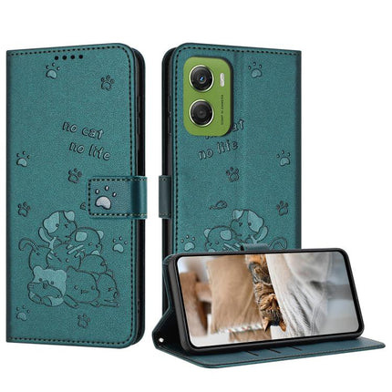 Embossed Kitten Phone Leather Case with Lanyard, For Motorola Edge 70 5G, For Motorola Moto G06 4G, For Motorola Moto G86 5G, For Motorola Moto G56 5G