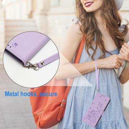 Embossed Kitten Phone Leather Case with Lanyard, For Motorola Edge 70 5G, For Motorola Moto G06 4G, For Motorola Moto G86 5G, For Motorola Moto G56 5G