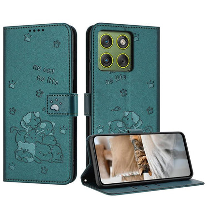 Embossed Kitten Phone Leather Case with Lanyard, For Motorola Edge 70 5G, For Motorola Moto G06 4G, For Motorola Moto G86 5G, For Motorola Moto G56 5G