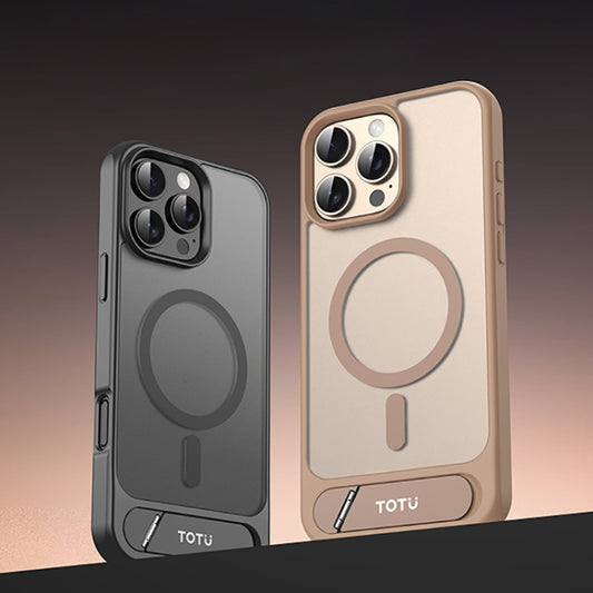 TOTU PC-25 Skin Feel MagSafe Magnetic Stand Phone Case, For iPhone 16 Pro Max, For iPhone 16 Pro, For iPhone 15 Pro Max, For iPhone 15 Pro