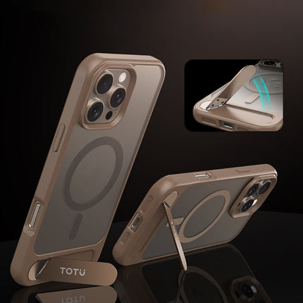 TOTU PC-25 Skin Feel MagSafe Magnetic Stand Phone Case, For iPhone 16 Pro Max, For iPhone 16 Pro