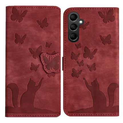 Butterfly Cat Embossing Flip Leather Phone Case, For Samsung Galaxy S26 5G, For Samsung Galaxy S25 FE 5G, For Samsung Galaxy S25 5G, For Samsung Galaxy S25+ 5G