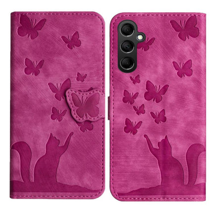 Butterfly Cat Embossing Flip Leather Phone Case, For Samsung Galaxy S26 5G, For Samsung Galaxy S25 FE 5G, For Samsung Galaxy S25 5G, For Samsung Galaxy S25+ 5G