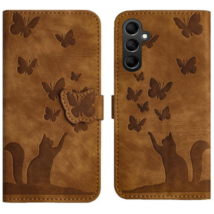 Butterfly Cat Embossing Flip Leather Phone Case, For Samsung Galaxy S26 5G, For Samsung Galaxy S25 FE 5G, For Samsung Galaxy S25 5G, For Samsung Galaxy S25+ 5G