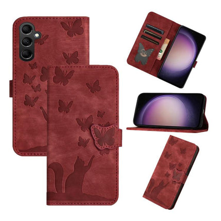 Butterfly Cat Embossing Flip Leather Phone Case, For Samsung Galaxy S26 5G, For Samsung Galaxy S25 FE 5G, For Samsung Galaxy S25 5G, For Samsung Galaxy S25+ 5G