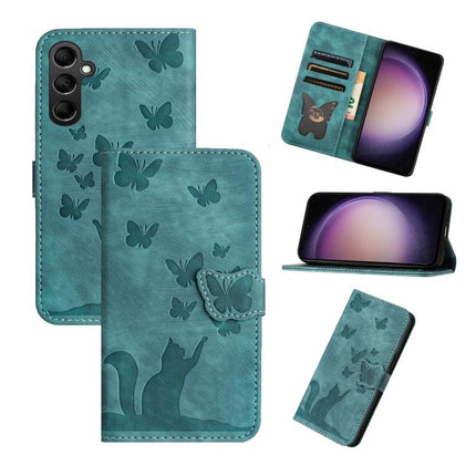 Butterfly Cat Embossing Flip Leather Phone Case, For Samsung Galaxy S26 5G, For Samsung Galaxy S25 FE 5G, For Samsung Galaxy S25 5G, For Samsung Galaxy S25+ 5G