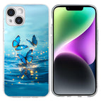 For iPhone 14 Plus / Blue Butterflies