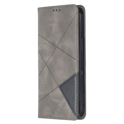 Rhombus Texture Horizontal Flip Magnetic Leather Case with Holder & Card Slots, For iPhone 12 Pro Max