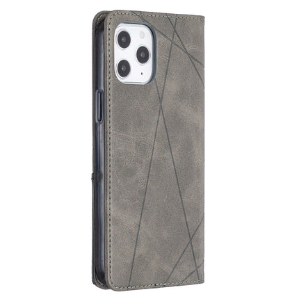 Rhombus Texture Horizontal Flip Magnetic Leather Case with Holder & Card Slots, For iPhone 12 Pro Max