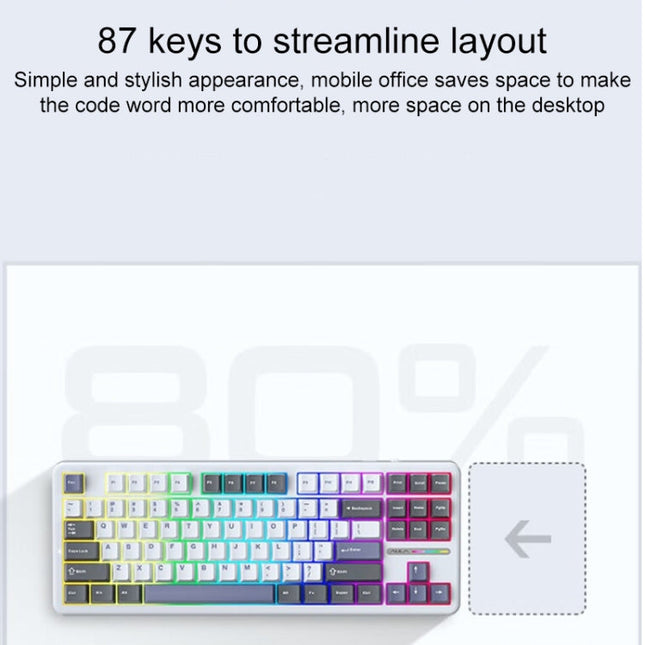 AULA F87 87 Keys Wired/2.4G/Bluetooth Three Model Customized RGB Mechanical Keyboard